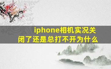 iphone相机实况关闭了还是总打不开为什么