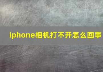 iphone相机打不开怎么回事