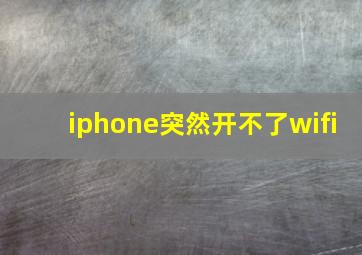 iphone突然开不了wifi