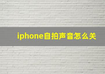 iphone自拍声音怎么关