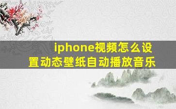 iphone视频怎么设置动态壁纸自动播放音乐