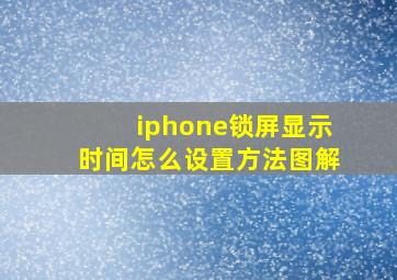 iphone锁屏显示时间怎么设置方法图解