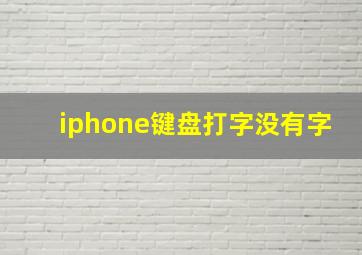 iphone键盘打字没有字