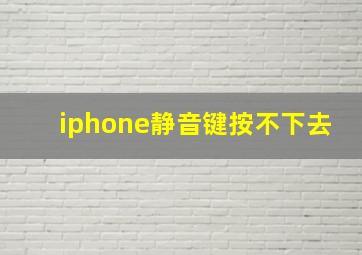 iphone静音键按不下去