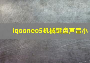 iqooneo5机械键盘声音小