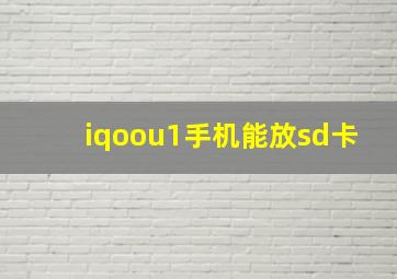 iqoou1手机能放sd卡