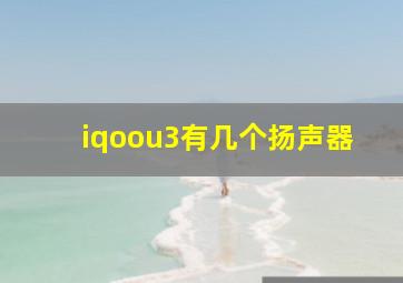 iqoou3有几个扬声器