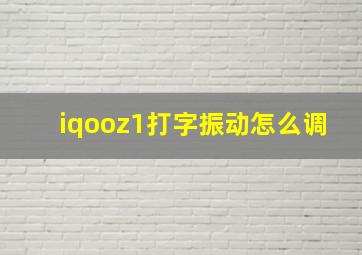 iqooz1打字振动怎么调