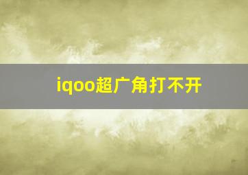 iqoo超广角打不开