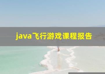 java飞行游戏课程报告