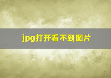 jpg打开看不到图片