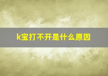 k宝打不开是什么原因