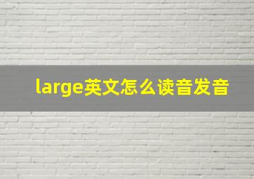 large英文怎么读音发音