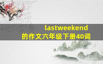 lastweekend的作文六年级下册40词