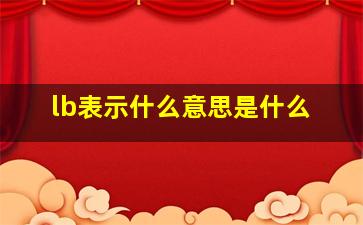 lb表示什么意思是什么