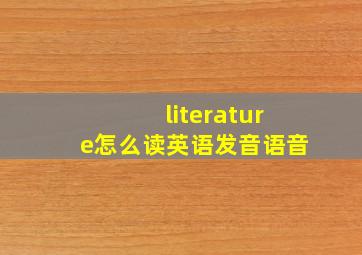 literature怎么读英语发音语音