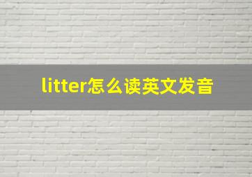 litter怎么读英文发音