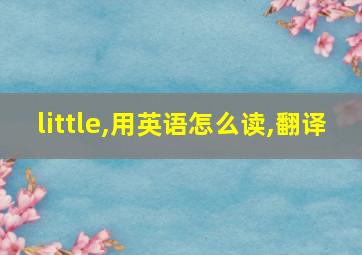 little,用英语怎么读,翻译