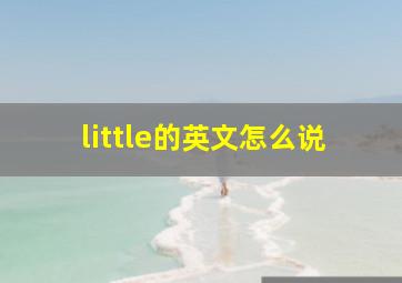 little的英文怎么说