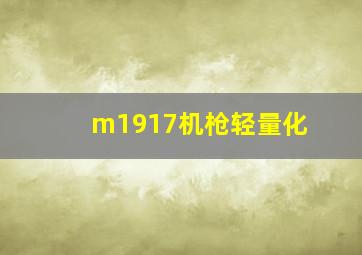 m1917机枪轻量化