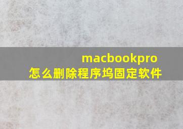 macbookpro怎么删除程序坞固定软件