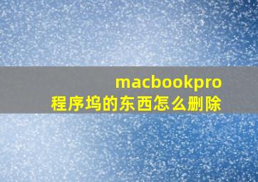 macbookpro程序坞的东西怎么删除