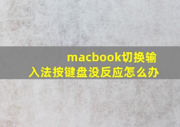 macbook切换输入法按键盘没反应怎么办