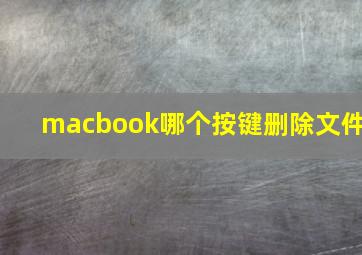 macbook哪个按键删除文件