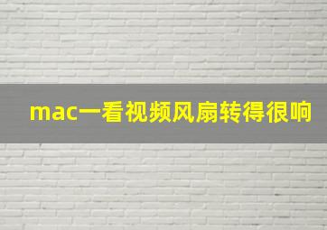 mac一看视频风扇转得很响