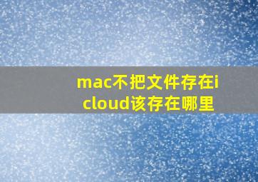 mac不把文件存在icloud该存在哪里