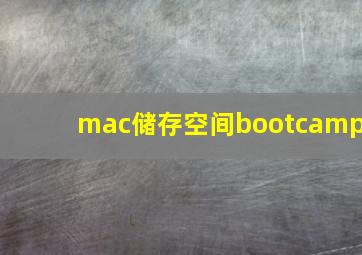 mac储存空间bootcamp