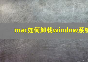 mac如何卸载window系统