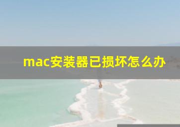 mac安装器已损坏怎么办