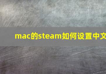 mac的steam如何设置中文