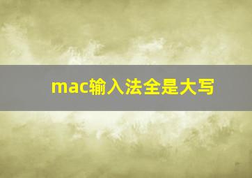 mac输入法全是大写