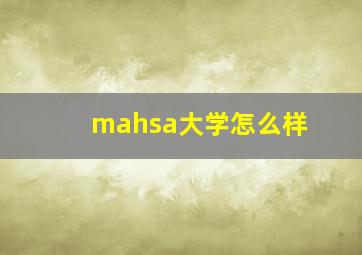 mahsa大学怎么样