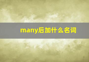 many后加什么名词