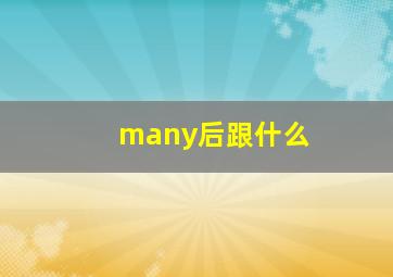 many后跟什么