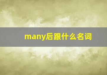 many后跟什么名词