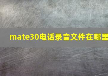 mate30电话录音文件在哪里