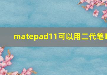 matepad11可以用二代笔吗