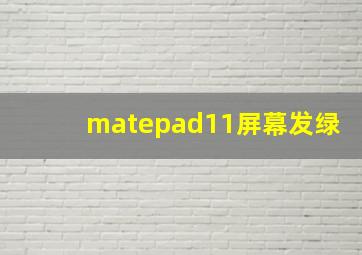 matepad11屏幕发绿