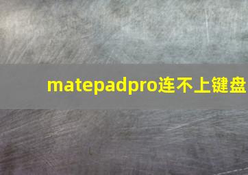 matepadpro连不上键盘