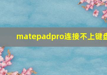 matepadpro连接不上键盘