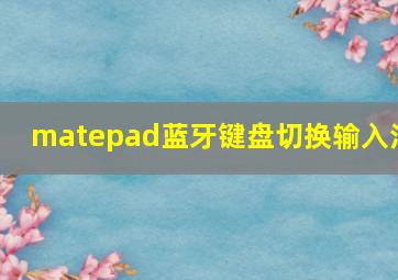 matepad蓝牙键盘切换输入法