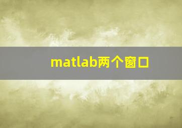 matlab两个窗口