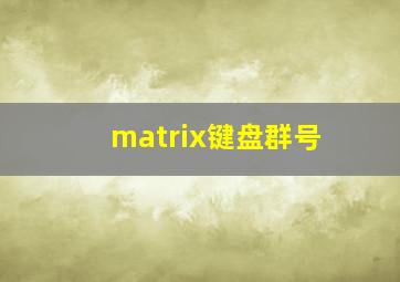 matrix键盘群号