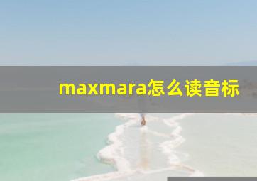 maxmara怎么读音标