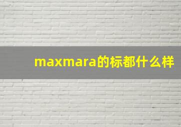 maxmara的标都什么样