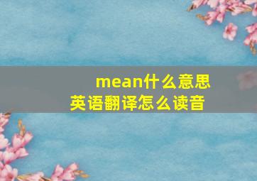 mean什么意思英语翻译怎么读音